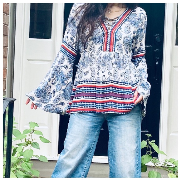 GYPSY CHIC LONG SLEEVES PRINT TOP - Picture 4 of 13